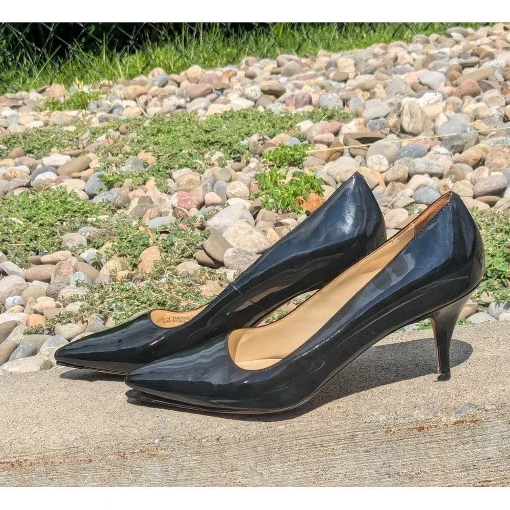 Quiet Luxury Black Patent Pointed Toe Pumps Cole Haan 11B Repair As Is